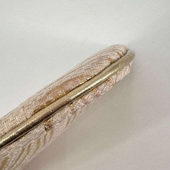 Stephanie Johnson Palm Desert Metallic Gold Cosmetic Makeup Bag zebra stripes - Picture 9 of 10